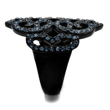 TK2481 - IP Black(Ion Plating) Stainless Steel Ring with Top Grade Crystal  in Montana