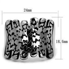 TK2500 - High polished (no plating) Stainless Steel Ring with Epoxy  in Jet