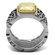 TK2509 - Two-Tone IP Gold (Ion Plating) Stainless Steel Ring with Epoxy  in Jet