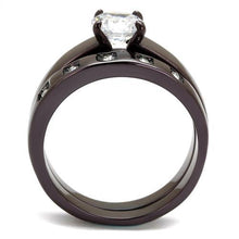 TK2547 - IP Dark Brown (IP coffee) Stainless Steel Ring with AAA Grade CZ  in Clear