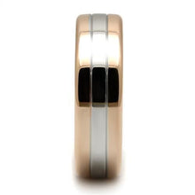 TK2569 - Two-Tone IP Rose Gold Stainless Steel Ring with No Stone