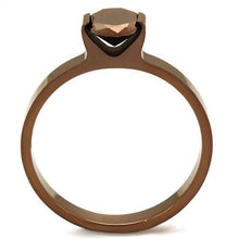 TK2593 - IP Coffee light Stainless Steel Ring with AAA Grade CZ  in Light Coffee