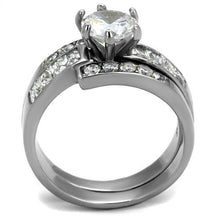 TK2616 - No Plating Stainless Steel Ring with AAA Grade CZ  in Clear