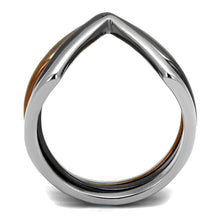 TK2649 - Three Tone IP (IP Light Coffee & IP Light Black & High Polished) Stainless Steel Ring with No Stone