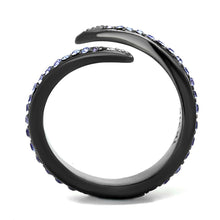 TK2732 - IP Light Black  (IP Gun) Stainless Steel Ring with Top Grade Crystal  in Tanzanite