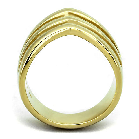 TK2733 - IP Gold(Ion Plating) Stainless Steel Ring with No Stone