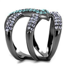 TK2766 - IP Light Black  (IP Gun) Stainless Steel Ring with Top Grade Crystal  in Multi Color