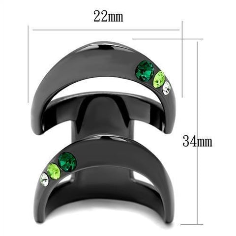 TK2768 - IP Light Black  (IP Gun) Stainless Steel Ring with Top Grade Crystal  in Multi Color