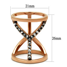 TK2825 - IP Rose Gold(Ion Plating) Stainless Steel Ring with Top Grade Crystal  in Clear