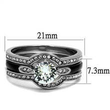 TK2843 - High polished (no plating) Stainless Steel Ring with Top Grade Crystal  in Clear