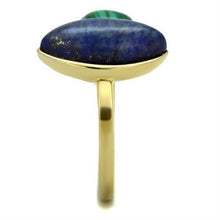 TK2906 - IP Gold(Ion Plating) Stainless Steel Ring with Precious Stone Lapis in Montana