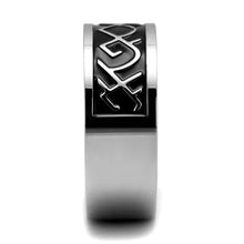 TK2921 - High polished (no plating) Stainless Steel Ring with Epoxy  in Jet