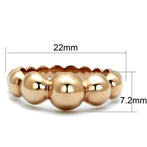 TK2967 - IP Rose Gold(Ion Plating) Stainless Steel Ring with No Stone