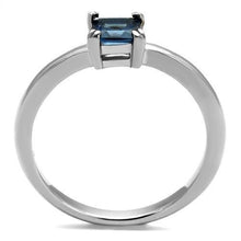 TK2979 - High polished (no plating) Stainless Steel Ring with Synthetic Synthetic Glass in Montana