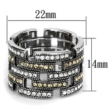 TK2987 - High polished (no plating) Stainless Steel Ring with Top Grade Crystal  in Multi Color