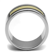 TK3008 - Two-Tone IP Gold (Ion Plating) Stainless Steel Ring with Epoxy  in Jet