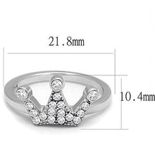 TK3024 - High polished (no plating) Stainless Steel Ring with AAA Grade CZ  in Clear