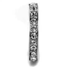 TK3106 - High polished (no plating) Stainless Steel Ring with Top Grade Crystal  in Clear