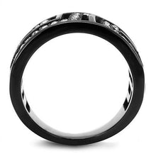 TK3134 - IP Light Black  (IP Gun) Stainless Steel Ring with Top Grade Crystal  in Clear