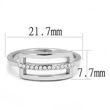 TK3177 - High polished (no plating) Stainless Steel Ring with AAA Grade CZ  in Clear