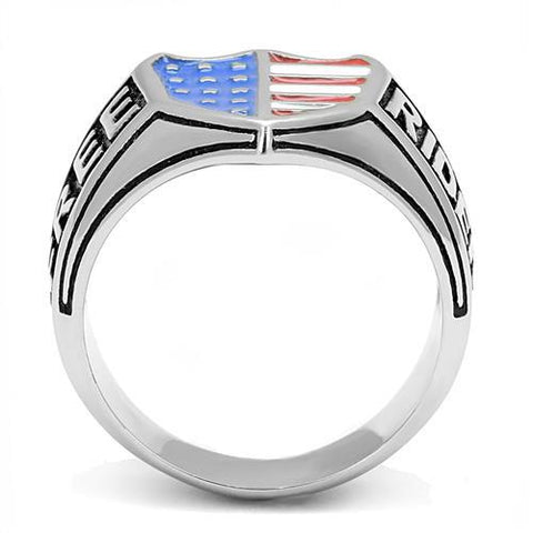 TK3192 - High polished (no plating) Stainless Steel Ring with Epoxy  in Multi Color