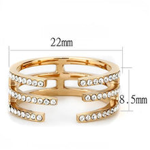 TK3236 - IP Rose Gold(Ion Plating) Stainless Steel Ring with Top Grade Crystal  in Clear