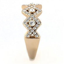 TK3237 - IP Rose Gold(Ion Plating) Stainless Steel Ring with Top Grade Crystal  in Clear