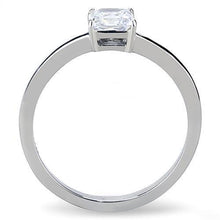 TK3250 - High polished (no plating) Stainless Steel Ring with AAA Grade CZ  in Clear