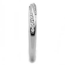 TK3259 - High polished (no plating) Stainless Steel Ring with AAA Grade CZ  in Clear