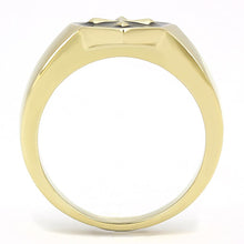 TK3268 - IP Gold(Ion Plating) Stainless Steel Ring with Epoxy  in Jet