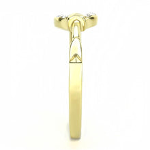 TK3439 - IP Gold(Ion Plating) Stainless Steel Ring with Top Grade Crystal  in Clear