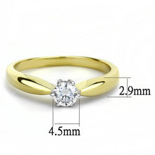 TK3440 - Two-Tone IP Gold (Ion Plating) Stainless Steel Ring with AAA Grade CZ  in Clear