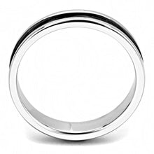 TK3502 - Two-Tone IP Black (Ion Plating) Stainless Steel Ring with No Stone