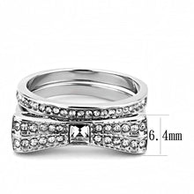 TK3506 - High polished (no plating) Stainless Steel Ring with Top Grade Crystal  in Clear