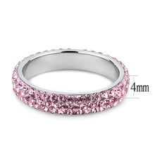 TK3543 - High polished (no plating) Stainless Steel Ring with Top Grade Crystal  in Light Rose