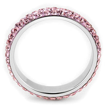 TK3543 - High polished (no plating) Stainless Steel Ring with Top Grade Crystal  in Light Rose