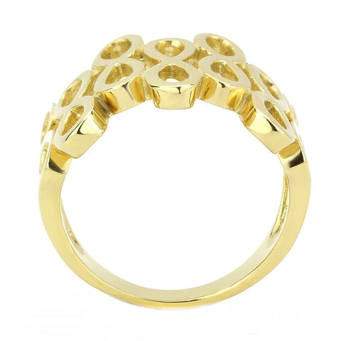 TK3569 - IP Gold(Ion Plating) Stainless Steel Ring with No Stone