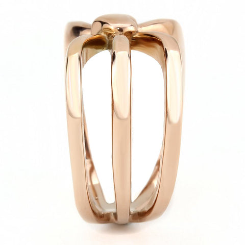 TK3575 - IP Rose Gold(Ion Plating) Stainless Steel Ring with No Stone