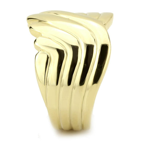 TK3576 - IP Gold(Ion Plating) Stainless Steel Ring with No Stone