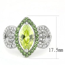 TK3579 - No Plating Stainless Steel Ring with AAA Grade CZ  in Apple Green color