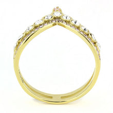 TK3587 - IP Gold(Ion Plating) Stainless Steel Ring with AAA Grade CZ  in Rose