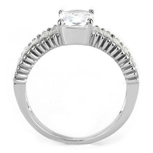 TK3608 - No Plating Stainless Steel Ring with AAA Grade CZ  in Clear