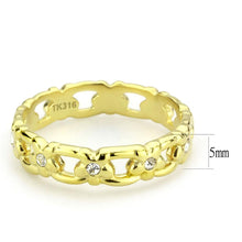 TK3629 - IP Gold(Ion Plating) Stainless Steel Ring with Top Grade Crystal  in Clear