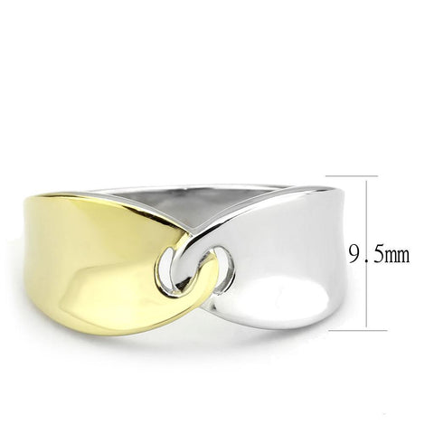 TK3630 - Two-Tone IP Gold (Ion Plating) Stainless Steel Ring with No Stone