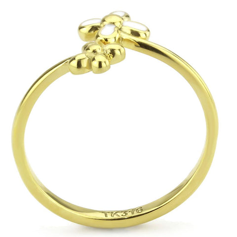 TK3631 - IP Gold(Ion Plating) Stainless Steel Ring with No Stone