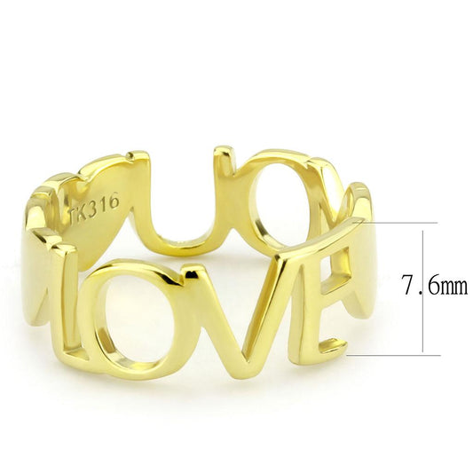 TK3637 - IP Gold(Ion Plating) Stainless Steel Ring with No Stone