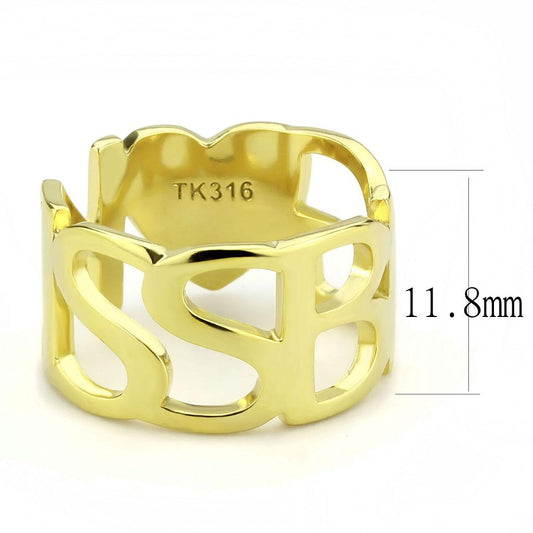 TK3640 - IP Gold(Ion Plating) Stainless Steel Ring with No Stone