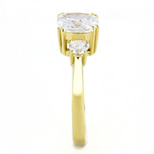 TK3674 - IP Gold(Ion Plating) Stainless Steel Ring with AAA Grade CZ  in Clear