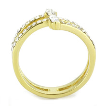 TK3707 - IP Gold(Ion Plating) Stainless Steel Ring with Top Grade Crystal  in Clear