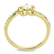 TK3711 - IP Gold(Ion Plating) Stainless Steel Ring with AAA Grade CZ  in Clear